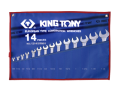 ZESTAW KLUCZY PŁASKO-OCZKOWYCH 14cz. CALOWE 3/8" - 1-1/4'' King Tony 1214SRN01