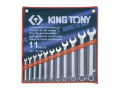 ZESTAW KLUCZY PŁASKO-OCZKOWYCH 11cz. CALOWE 1/4 - 15/16'' King Tony 1211SR