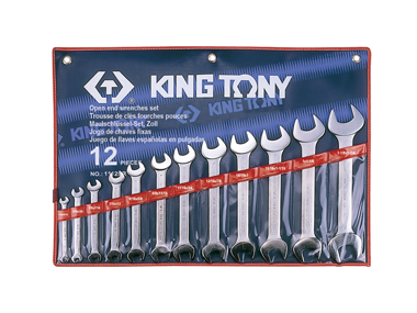 ZESTAW KLUCZY PŁASKICH 12cz. CALOWE 1/4 - 1.1/4'' King Tony 1112SR