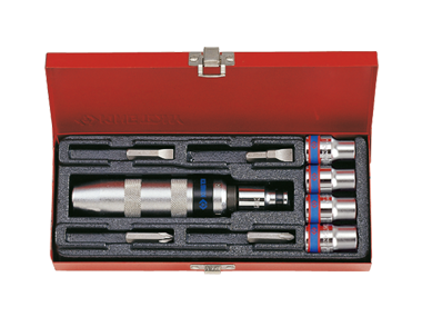 WKRĘTAK UDAROWY + BITY 5/16'' + NASADKI 8 - 14mm 10cz. King Tony 4505MR