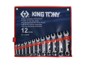 ZESTAW KLUCZY PŁASKO-OCZKOWYCH KRÓTKICH 12cz. 8 - 19mm King Tony 1282MR