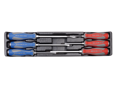 ZESTAW WKRĘTAKÓW ŚLUSARSKICH 6 cz. KRZYŻAK + PŁASKIE, WKŁAD DO SZKRZYNKI 87402 King Tony 9-30206MR