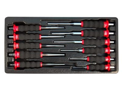 ZESTAW 11cz. PUNKTAK 6mm, WYBIJAKI 2 - 8mm, POBIJAKI 4 - 8mm, WKŁAD DO WÓZKA King Tony 9-1011GP