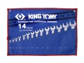 ZESTAW KLUCZY PŁASKO-OCZKOWYCH 14cz. CALOWE 3/8" - 1-1/4'' King Tony 1214SRN01