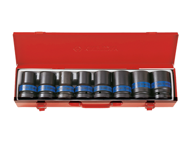 ZESTAW NASADEK UDAROWYCH 1'' 8cz. KRÓTKIE / CIENKOŚCIENNE 4/6-kąt. 17 - 41mm King Tony 8408MP