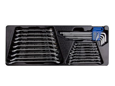 ZESTAW 26cz.-KLUCZE PŁASKO-OCZKOWE 6-22mm, IMBUSY 1120 HEX Z KULKĄ 1,5-10mm, WKŁAD DO SKRZYNKI King Tony 9-90126MR