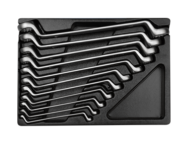 ZESTAW KLUCZY OCZKOWYCH ODGIĘTYCH 75O 11cz. 6 - 32mm, WKŁAD DO WÓZKA King Tony 9-1711MR