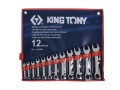 ZESTAW KLUCZY PŁASKO-OCZKOWYCH KRÓTKICH 12cz. 8 - 19mm King Tony 1282MR