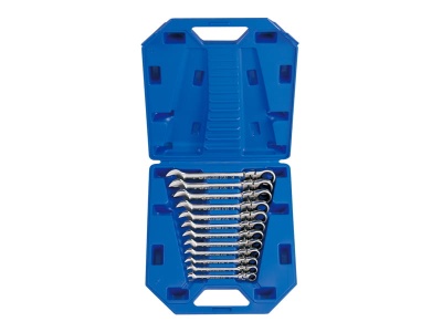 ZESTAW KLUCZY PŁASKO-OCZKOWYCH PRZEGUBOWYCH Z GRZECHOTKĄ JEDNOKIERUNKOWĄ 12cz. 8 - 19mm King Tony 13012MR